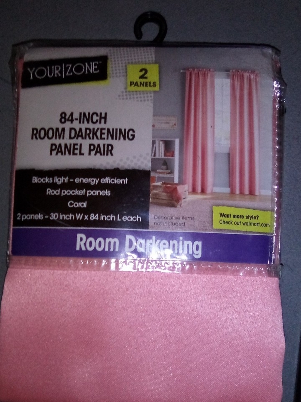 Your Zone Coral Room Darkening Curtain Panel Pair - 84-Inch